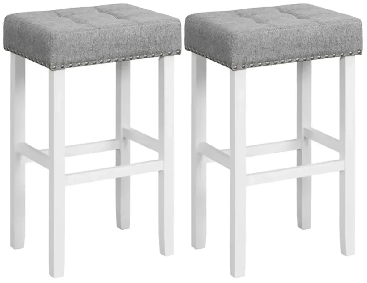 2 Pieces Counter Height Bar Stools with Sponge Padded Cushion-29 inches