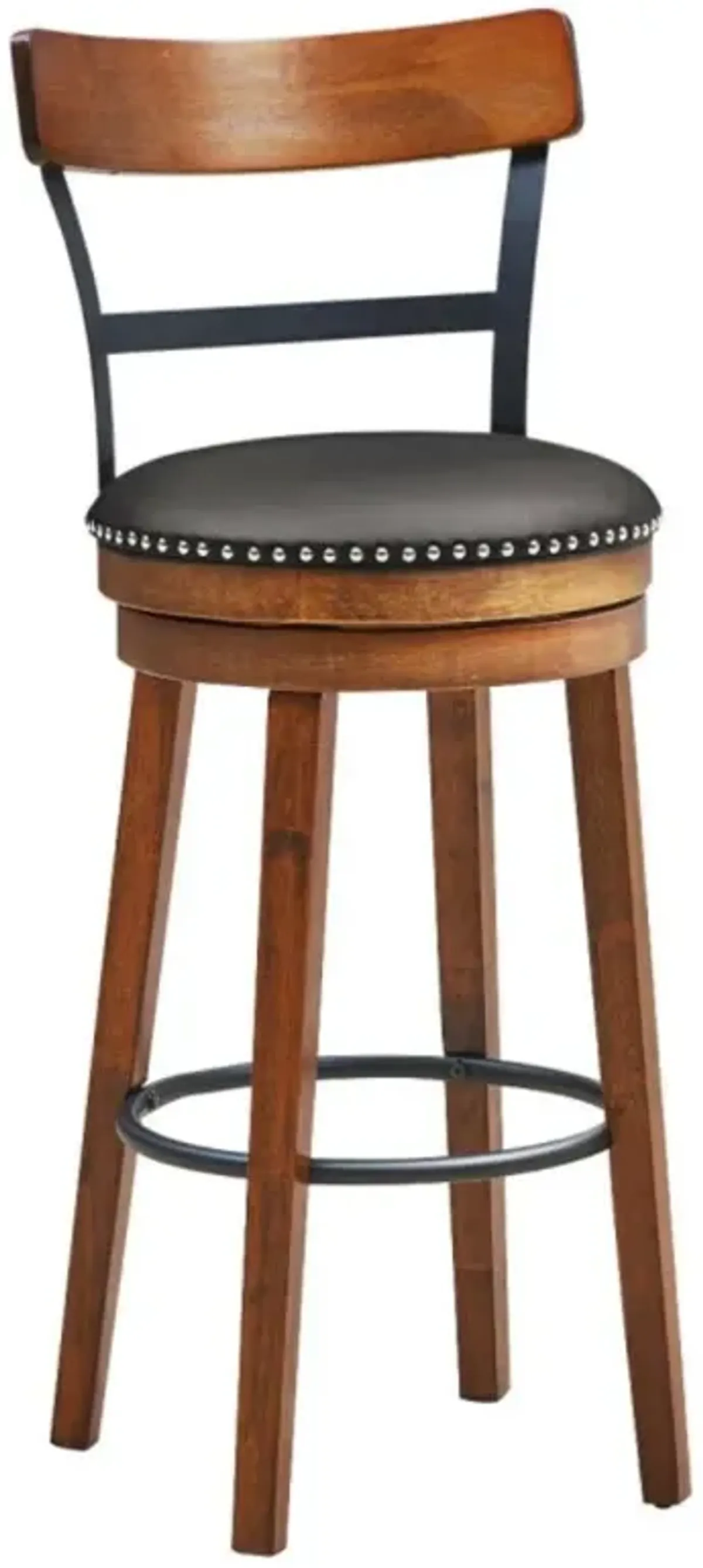 Hivvago 25.5 Inch/30.5 Inch 360-Degree Bar Swivel Stools with Leather Padded