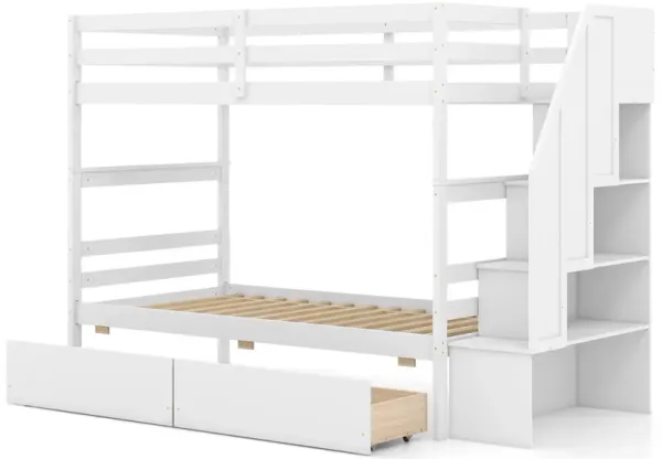 Bunk Bed with Storage Stairs and Drawers