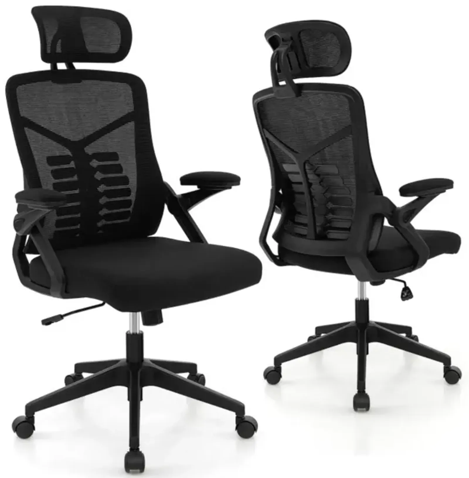 Hivvago Ergonomic Mesh Office Chair with Lumbar Support and Rocking Function-Black