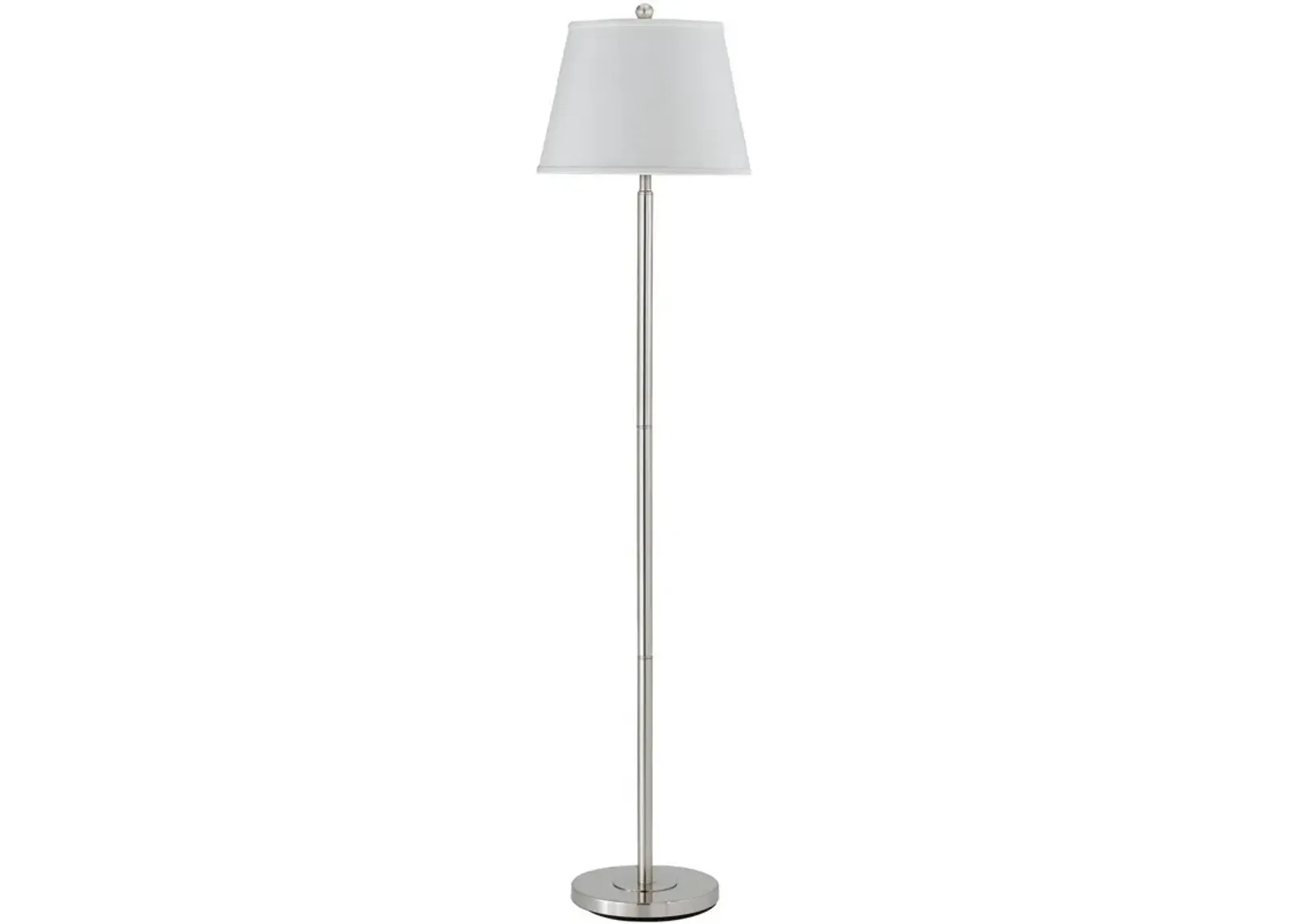 Metal Round 3 Way Floor Lamp with Spider Type Shade, Silver-Benzara