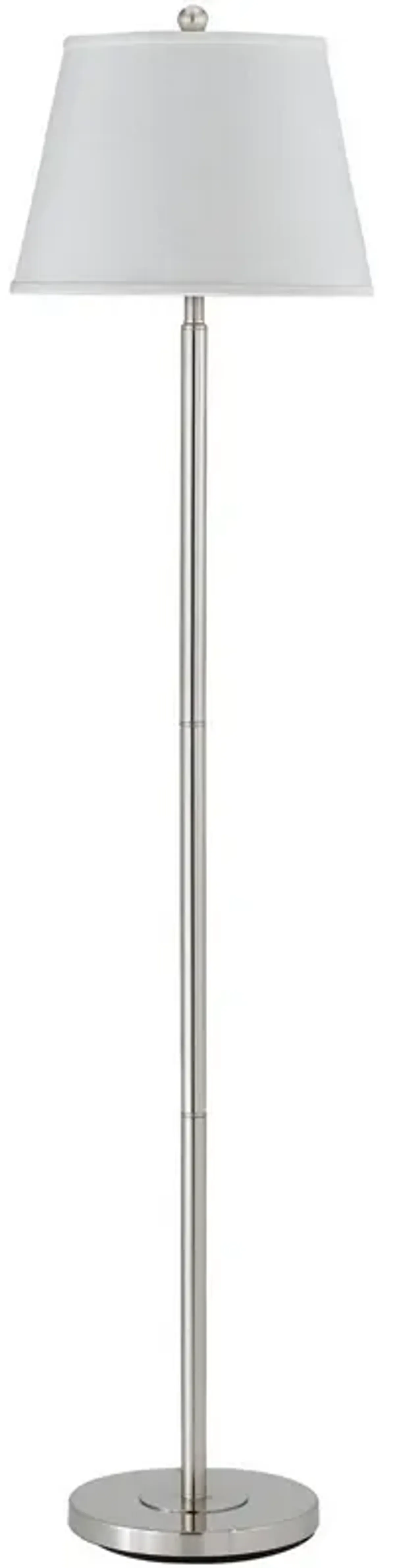 Metal Round 3 Way Floor Lamp with Spider Type Shade, Silver-Benzara