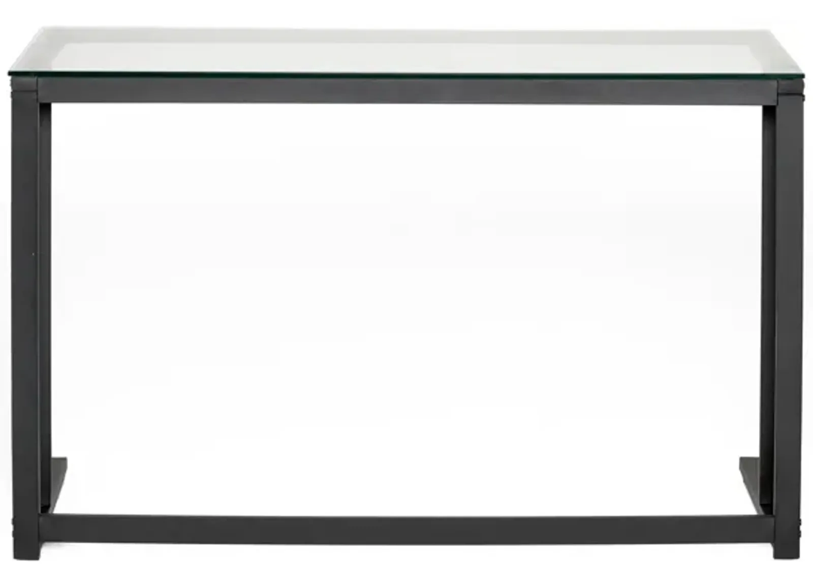 Stylish Modern Glass Computer Desk with Open Back