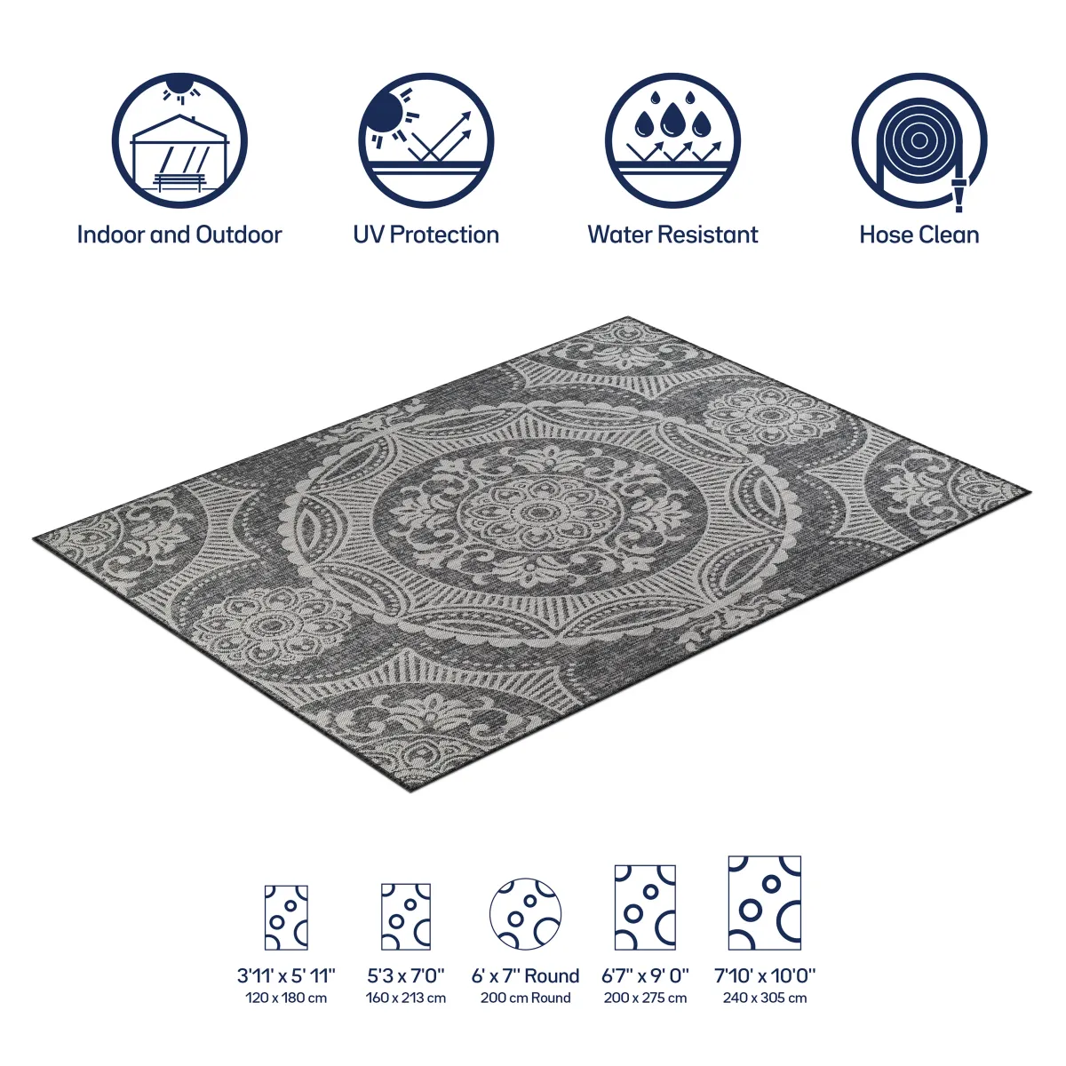 Waikiki Medallion Indoor/Outdoor Area Rug