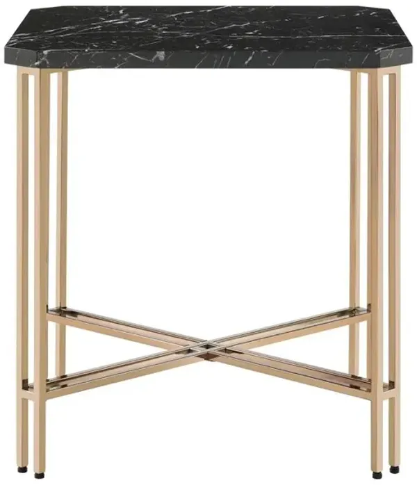 Daxton Faux Marble Square End Table