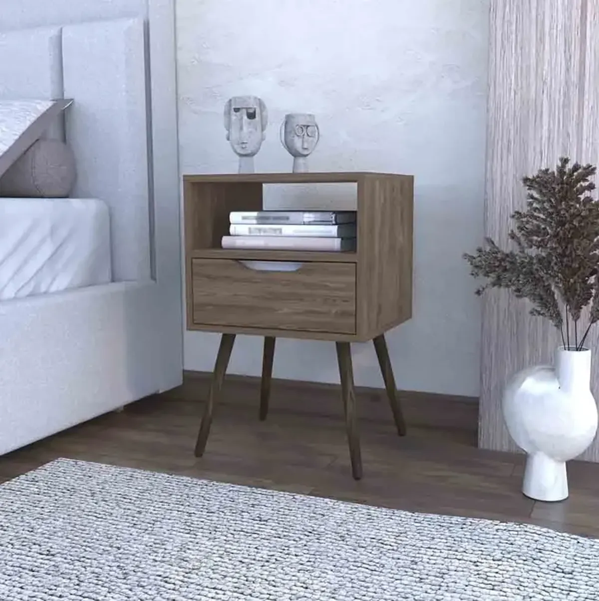 Nightstand Fugaz, Bedroom, Dark Walnut