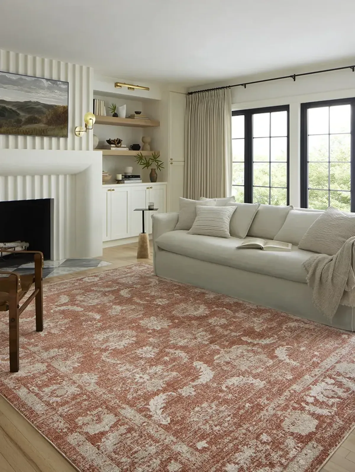 Odette ODT03 Rust/Ivory 6'7" x 9'6" Rug