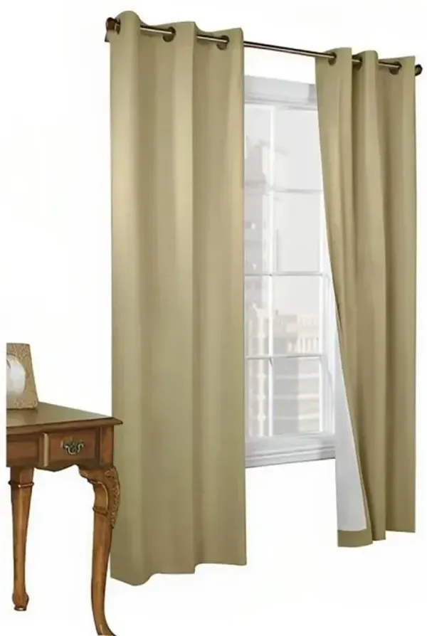 Commonwealth Thermalogic Weather Insulated Cotton Fabric Tab Panels Pair - 160x84" - Sage