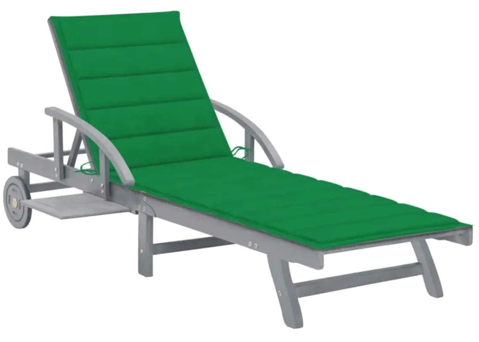 vidaXL Garden Sun Lounger with Cushion Solid Acacia Wood