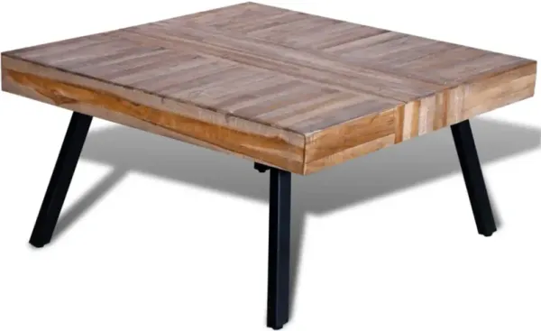 vidaXL Coffee Table Square Reclaimed Teak Wood