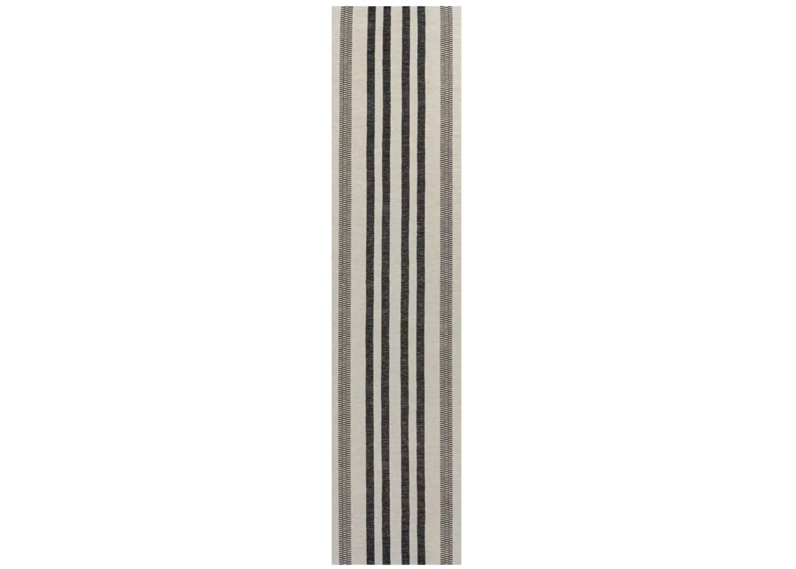 Vichy Geometric Striped Machine Washable Area Rug