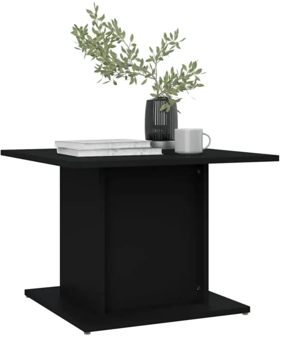 vidaXL Coffee Table Black 21.9"x21.9"x15.7" Chipboard