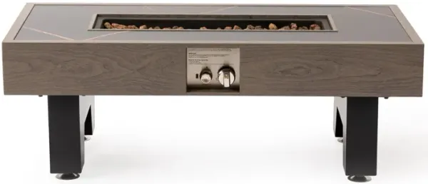 Mondawe 42 Inch Modern Propane Fire Pit Table With Waterproof Cover & Stainless Steel Burner