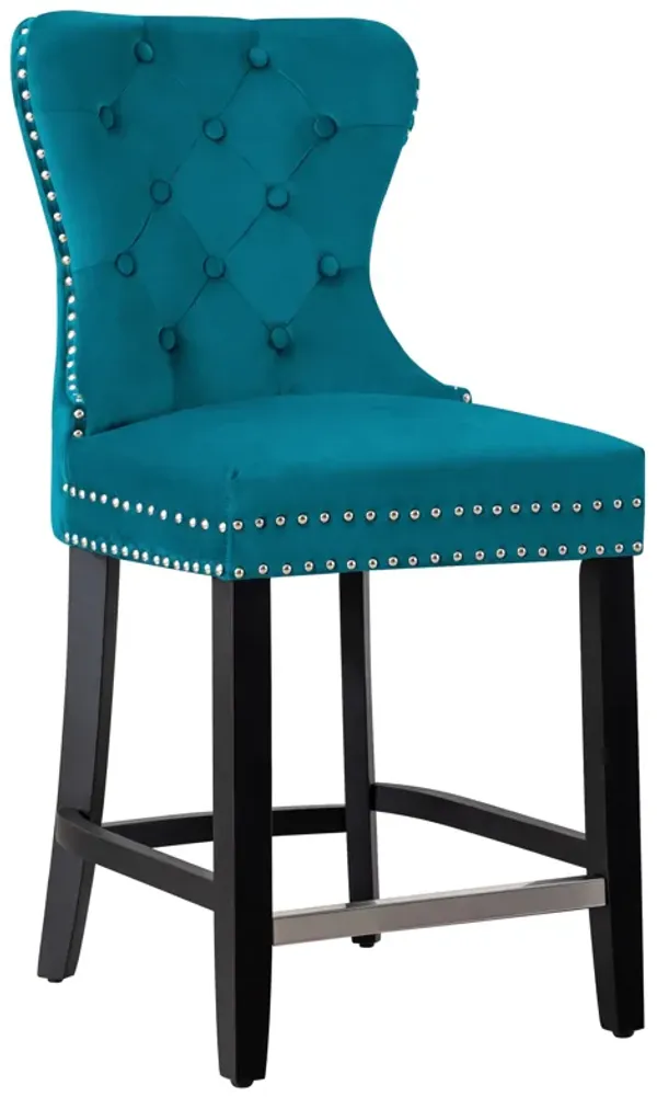 WestinTrends 24" Tufted Velvet Counter Stool