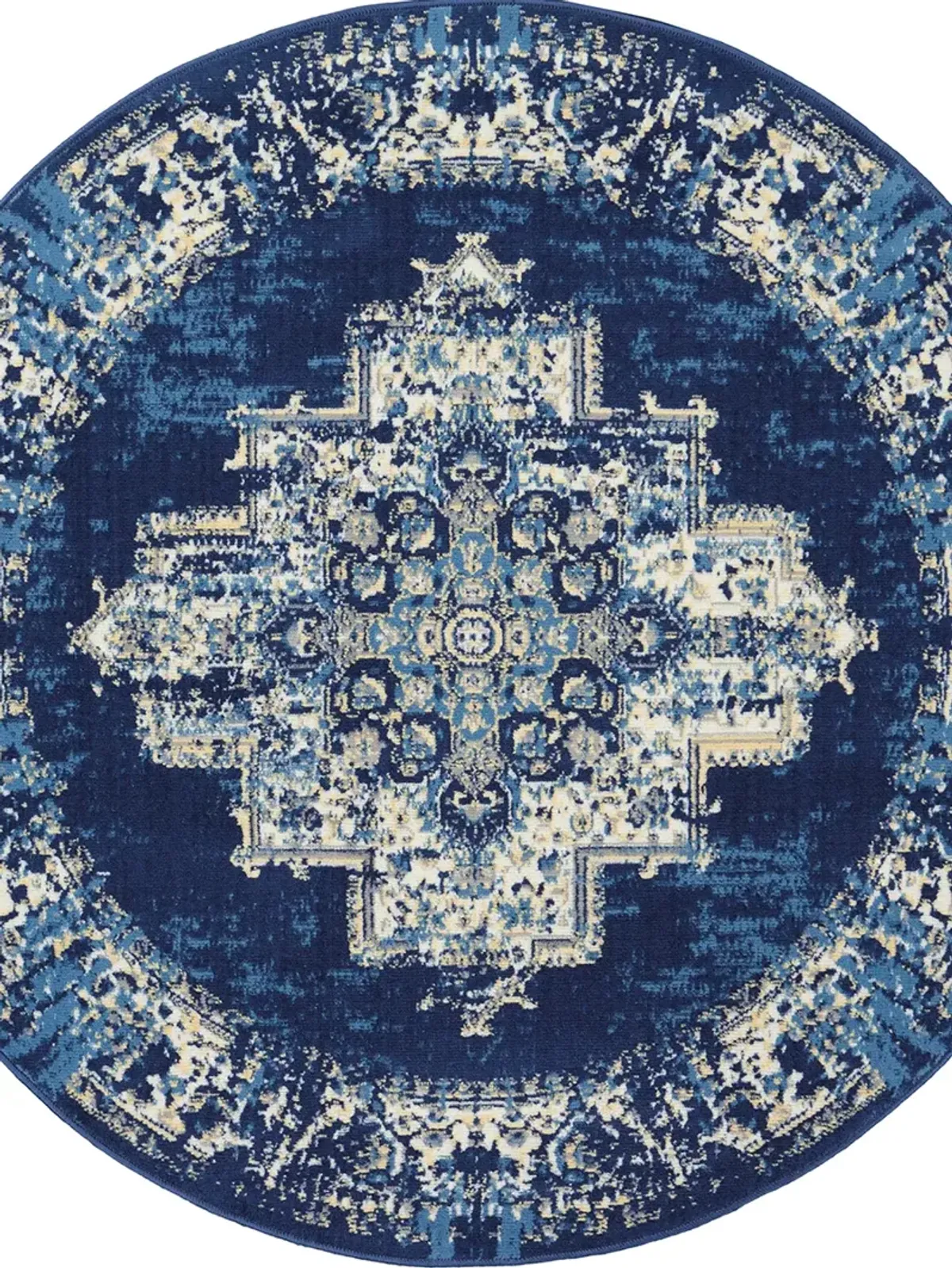 Grafix GRF14 Navy/Blue 5'3" x Round Rug