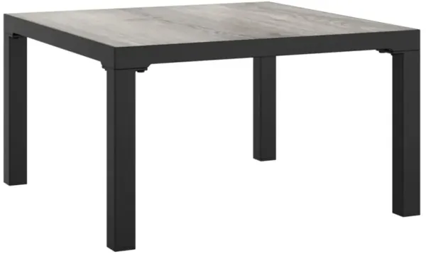 vidaXL Durable Outdoor Patio Coffee Table - Perfect for Garden and Porch Use, Made from Sturdy DPC and Powder-Coated Steel, Square Shape, Gray 21.7"x21.7"x12.2"