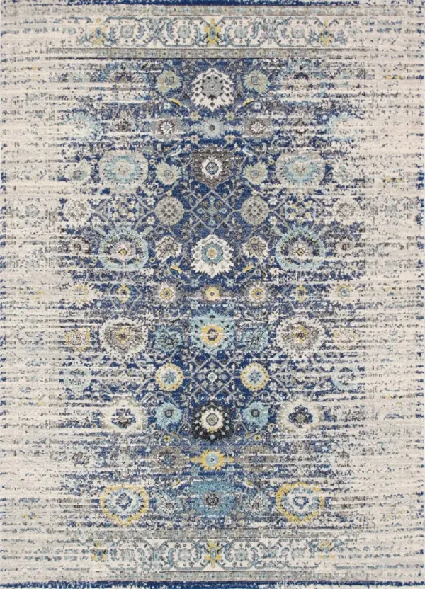 Pasargad Home Turkish Chelsea Design Navy Area Rug- 4' 0'' X 6' 0''