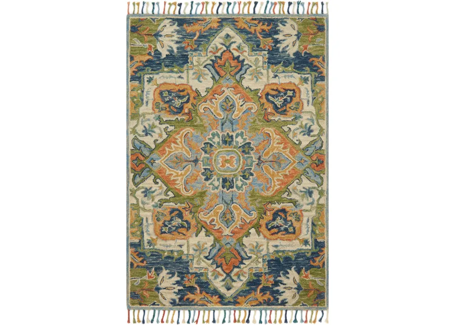 Zharah ZR11 Blue/Multi 5' x 7'6" Rug