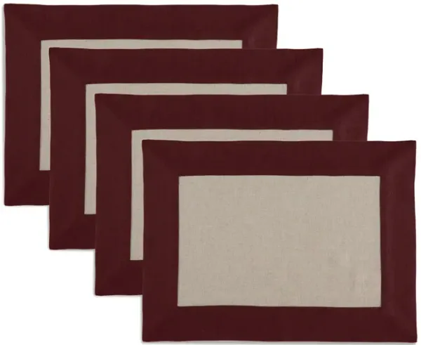 Solino Home 100% Pure Linen Placemats 14 x 19 Inch Set of 4 - Contempo