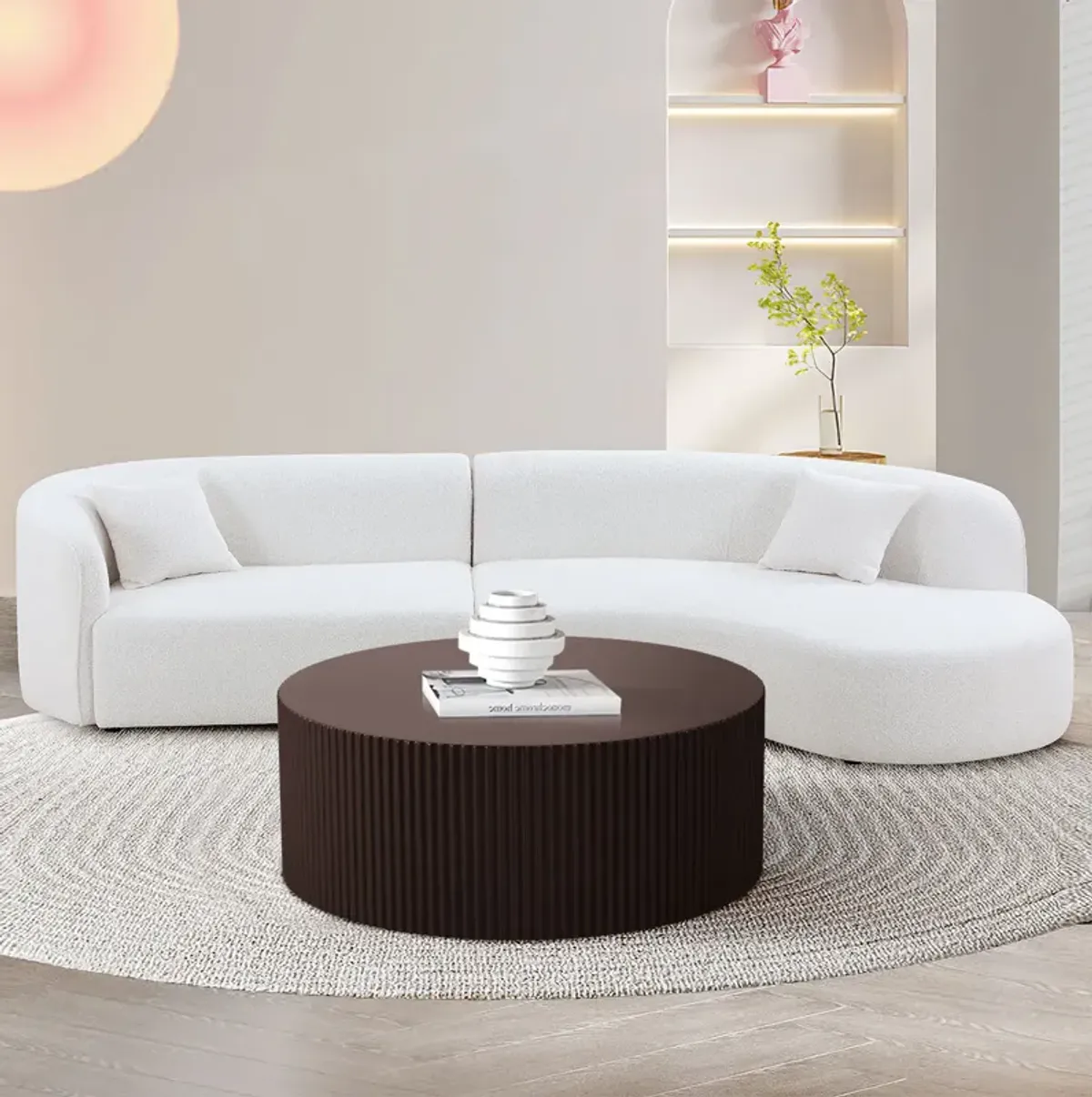 Stylish Coffee Table with Handcraft Relief Design