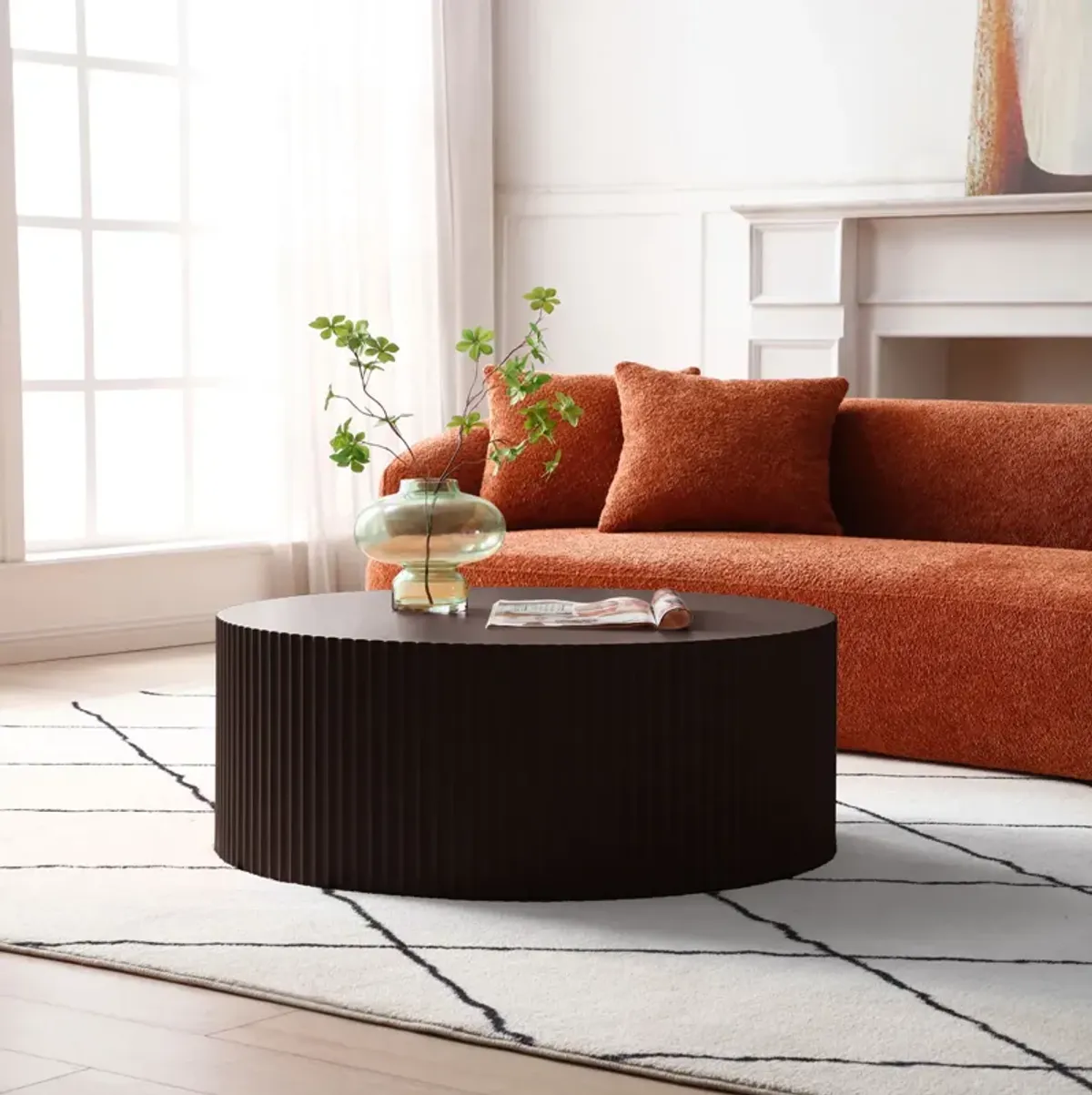 Stylish Coffee Table with Handcraft Relief Design