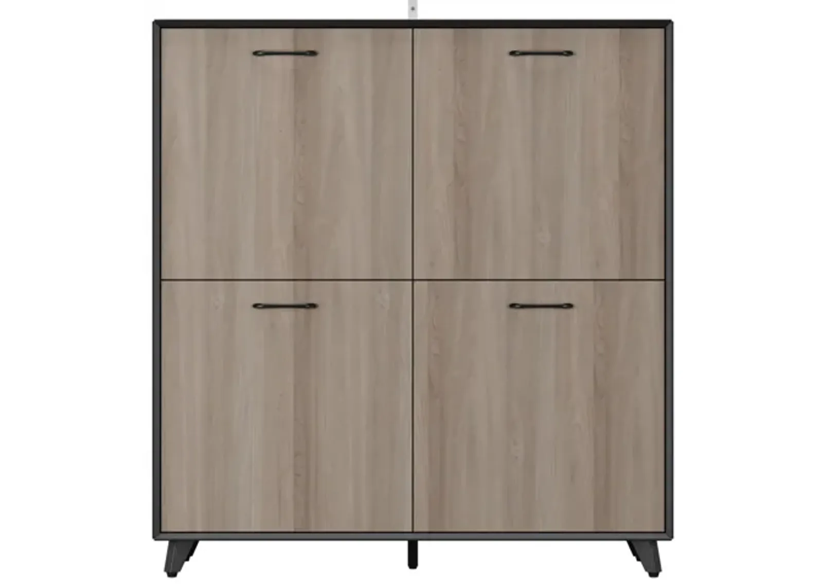 FUFU&GAGA 46.5" Four-Door Kitchen Pantry Cabinet with Adjustable Shelves, (43.3" W x 15.7" D x 46.5" H),Brown