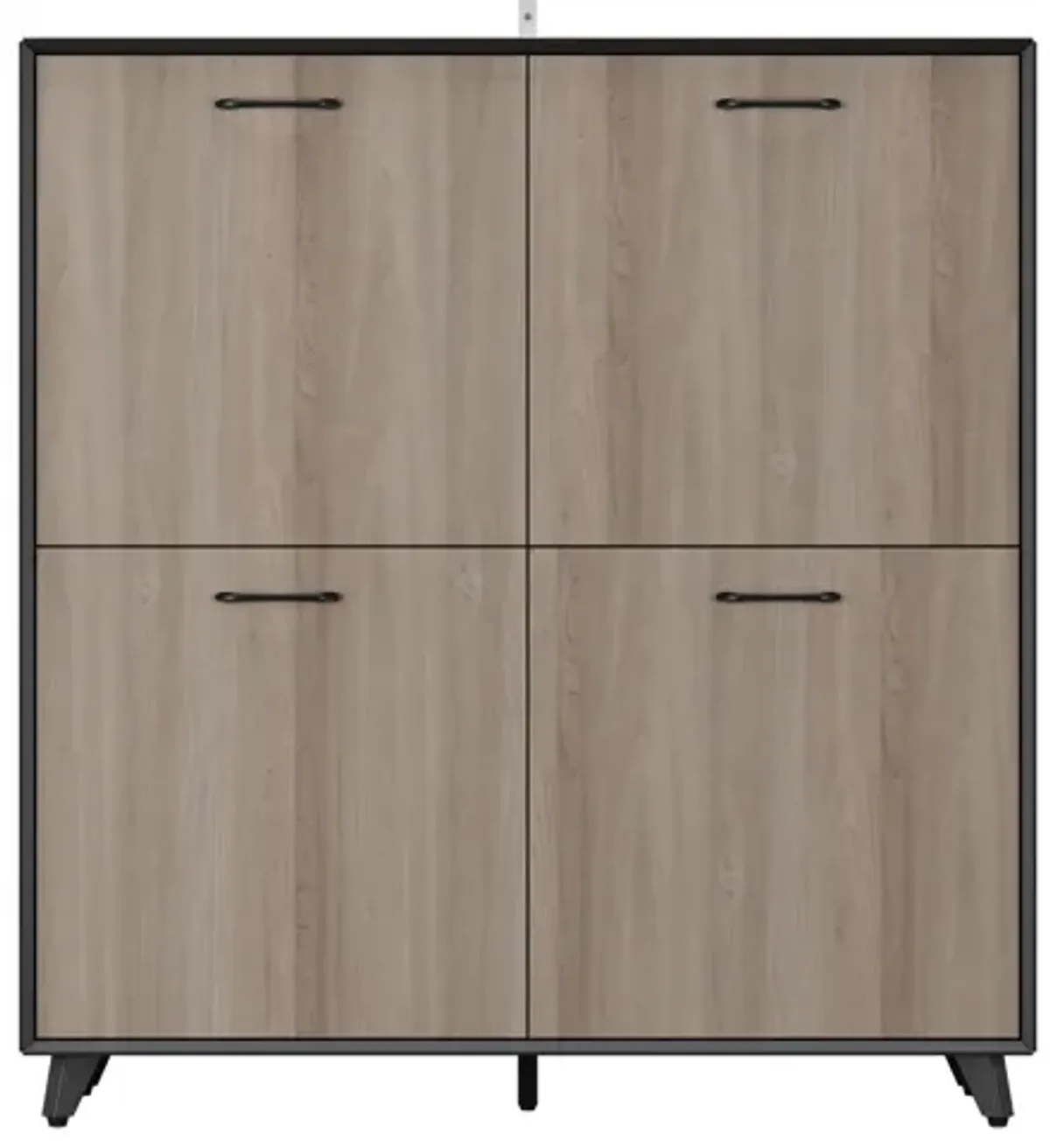 FUFU&GAGA 46.5" Four-Door Kitchen Pantry Cabinet with Adjustable Shelves, (43.3" W x 15.7" D x 46.5" H),Brown