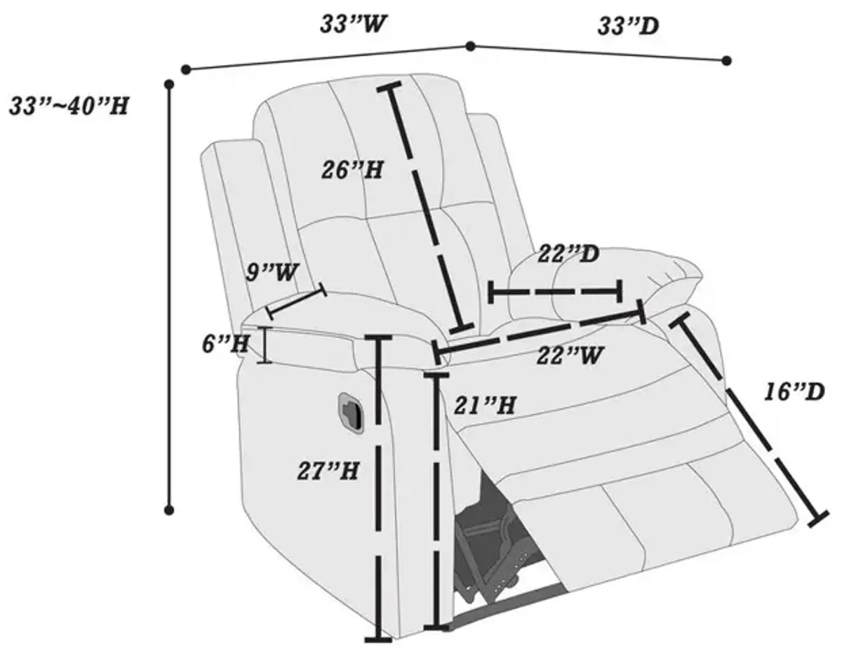 Poundex Recliner-Chocolate