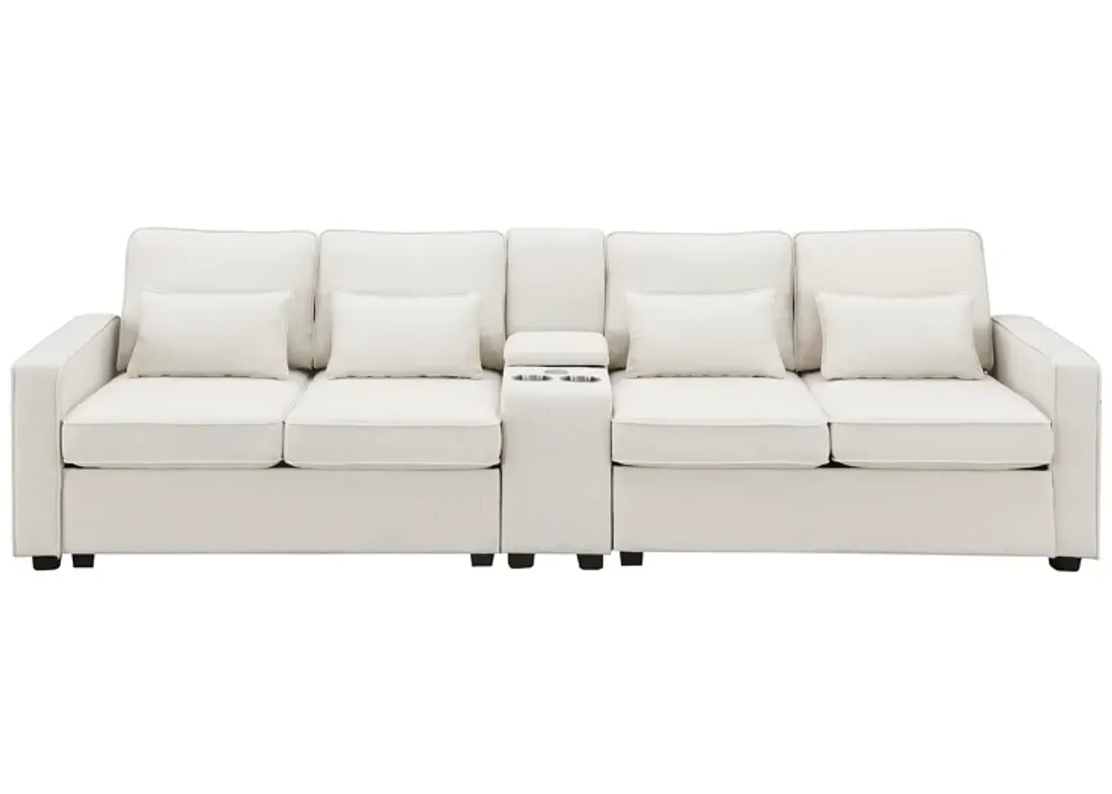 Merax Upholstered Sectional Sofa with Console