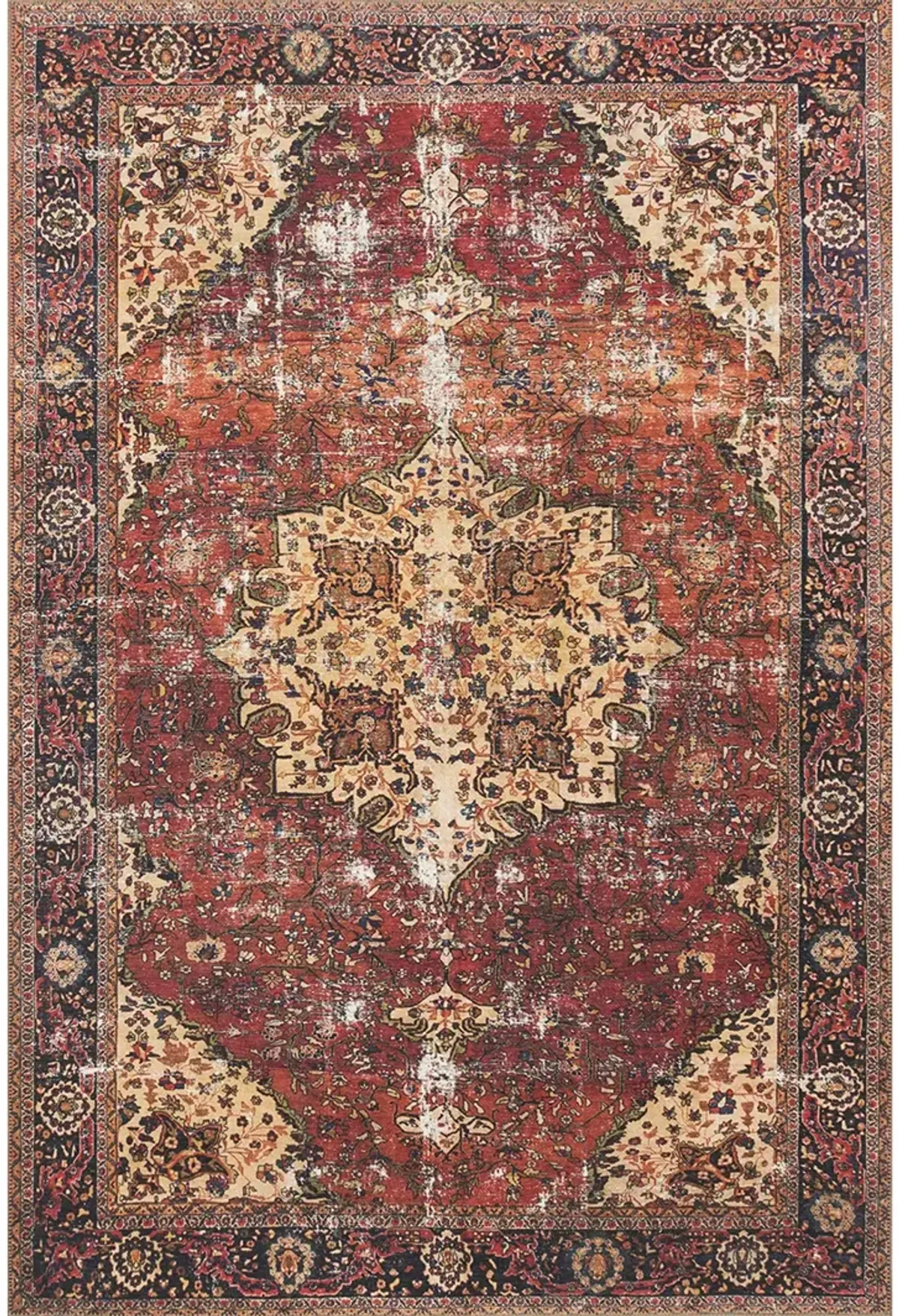 Loren LQ07 Red/Navy 5' x 7'6" Rug