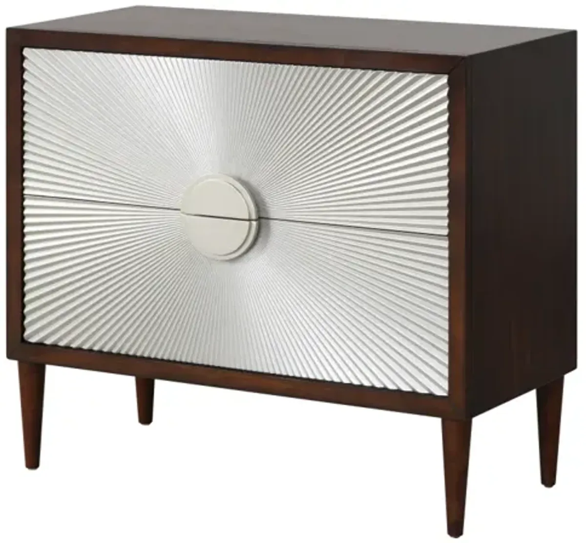 Shimas Accent Table in Silver & Walnut Finish AC00393