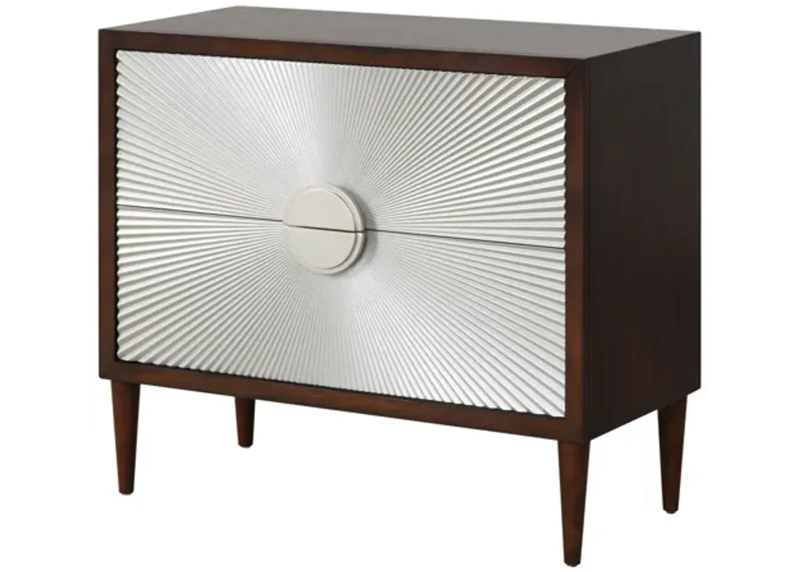 Shimas Accent Table in Silver & Walnut Finish AC00393