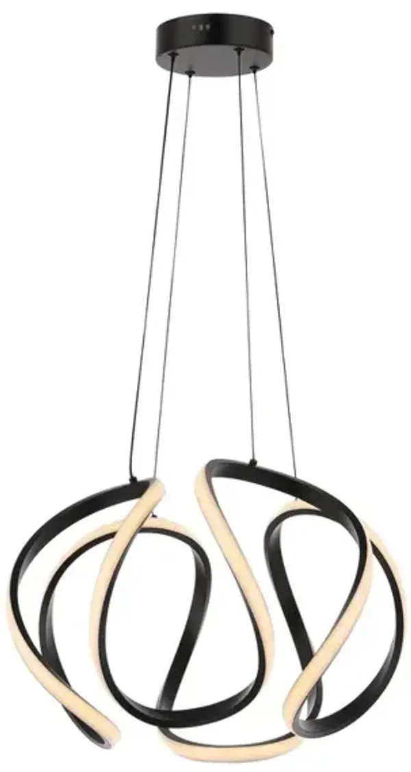 Euphoria 18.5" 1-Light Contemporary Designer Aluminum/Iron Scribble Integrated LED Pendant Light