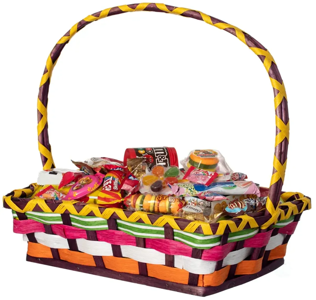 Wickerwise Vibrant Wicker Gift Basket – Versatile Woven Basket with Handle for Easter Candy, Fruit, Snacks, Garden Wedding Decor, Adult Easter Gifts, Party Favors, Kitchen Storage, and Garden Decor