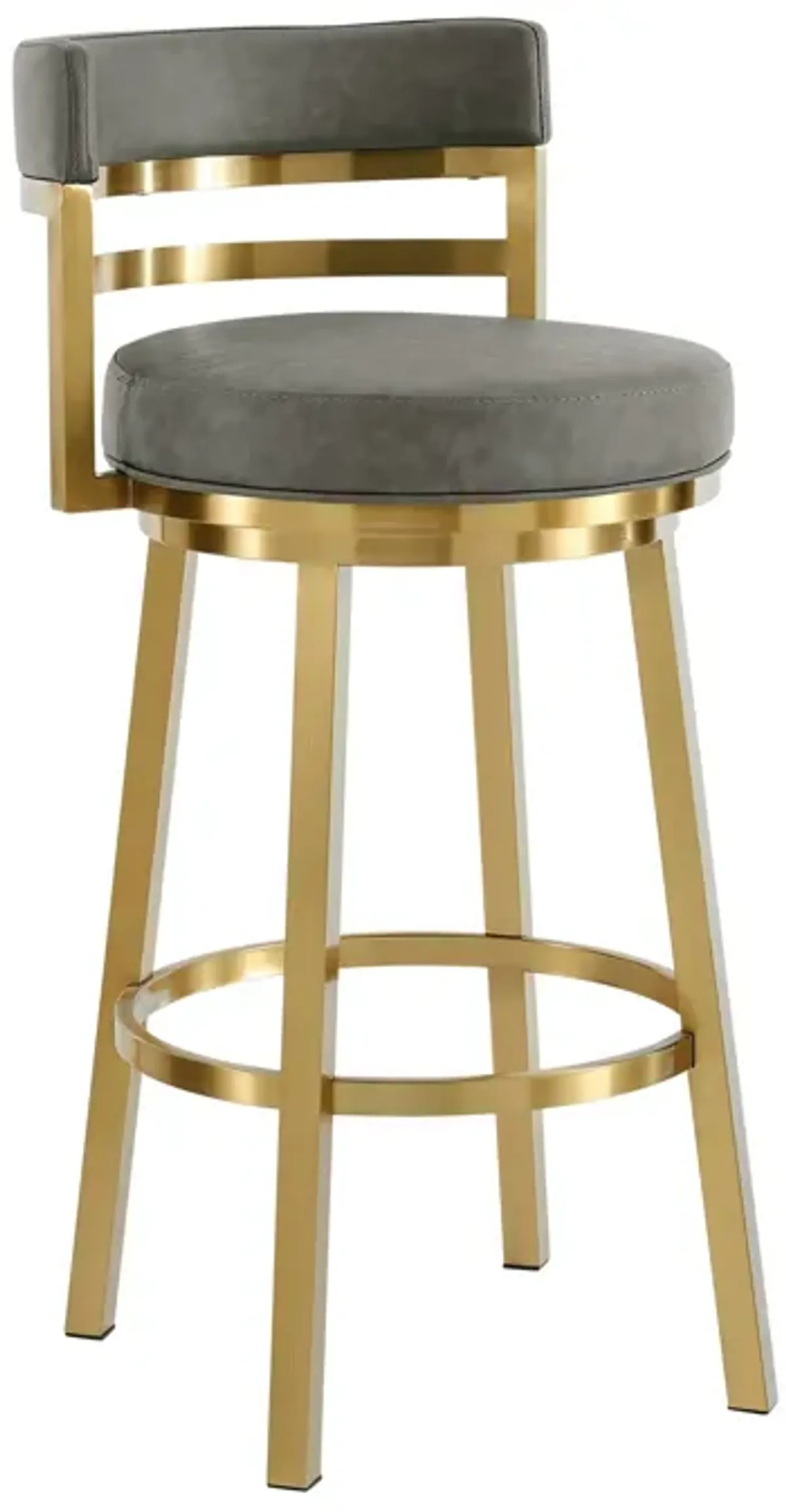 Madrid Swivel Counter or Bar Stool in Metal and Faux Leather