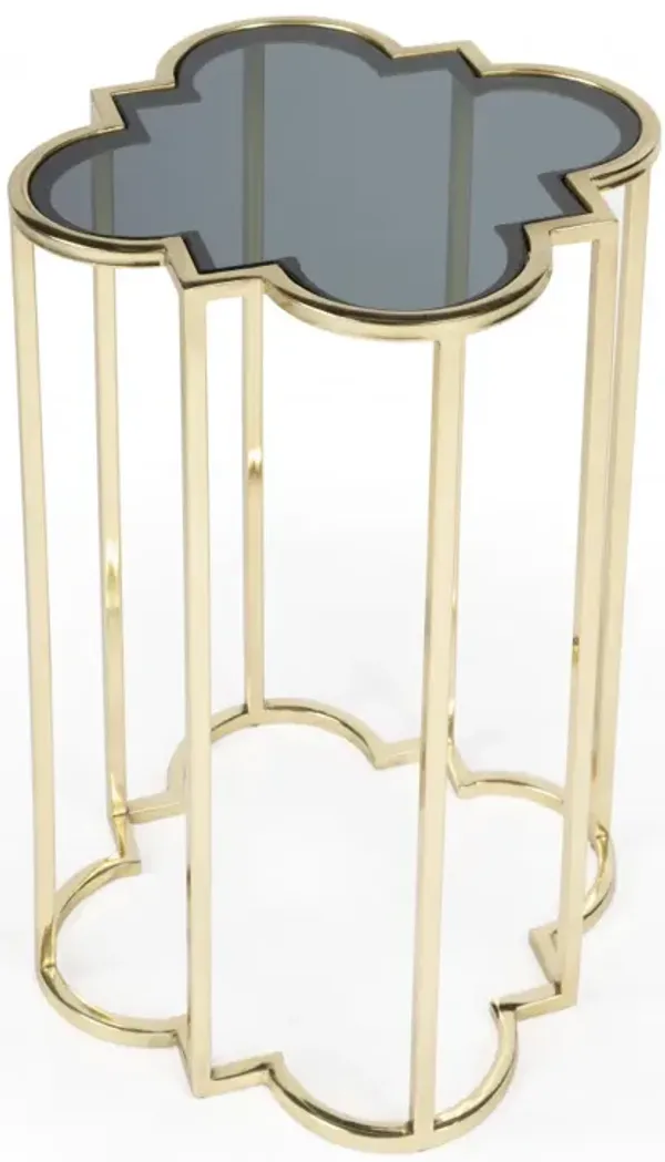 Free Form Glass Top End Table, Unique Side Table for Sofa or Bedside