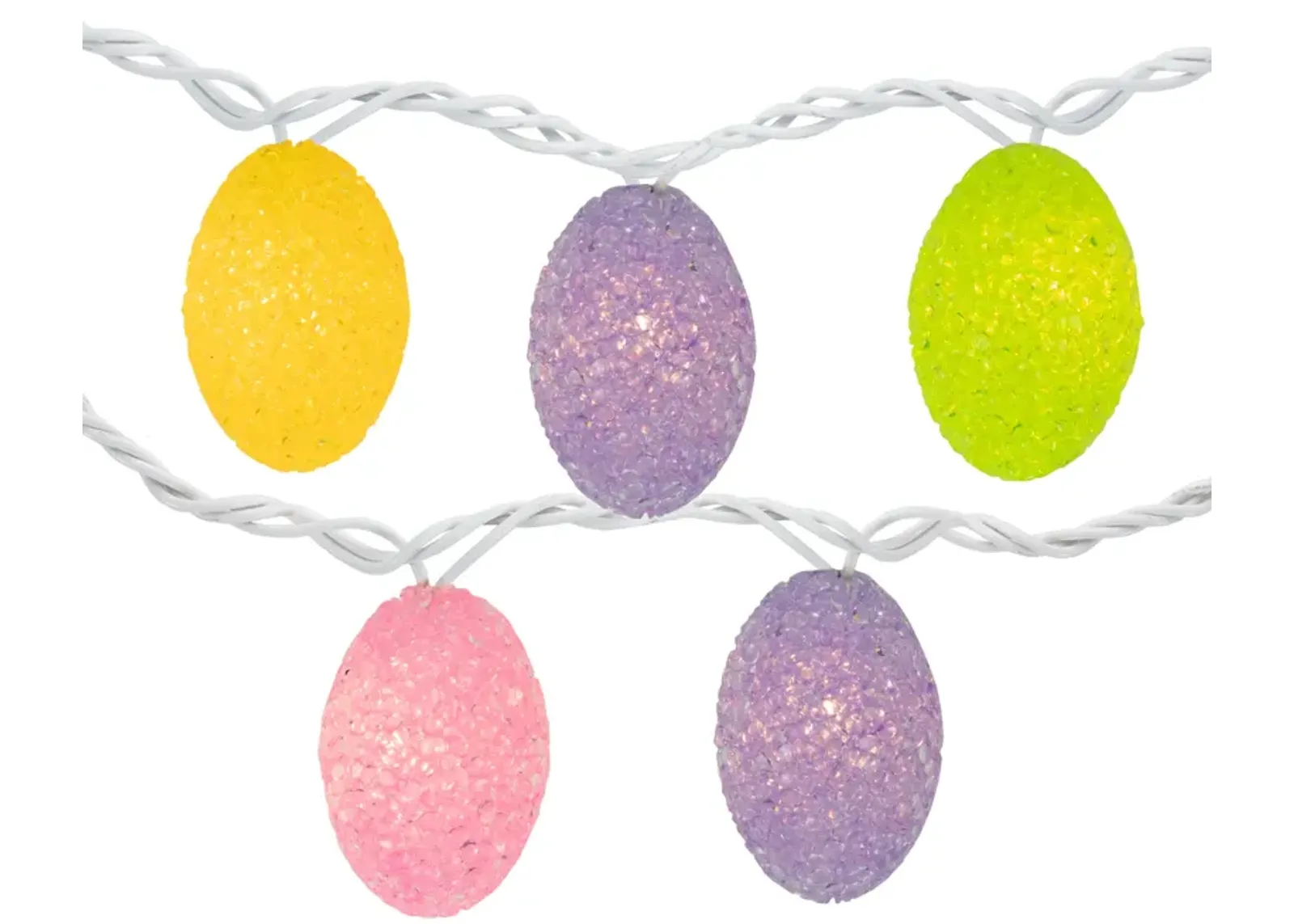 10ct Pastel Easter Eggs String Light Set  7.25ft White Wire