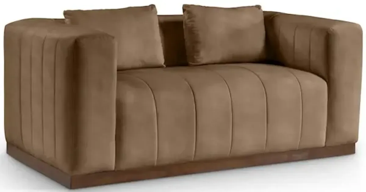 Meridian Furniture Mallina Brown Vegan Leather Loveseat
