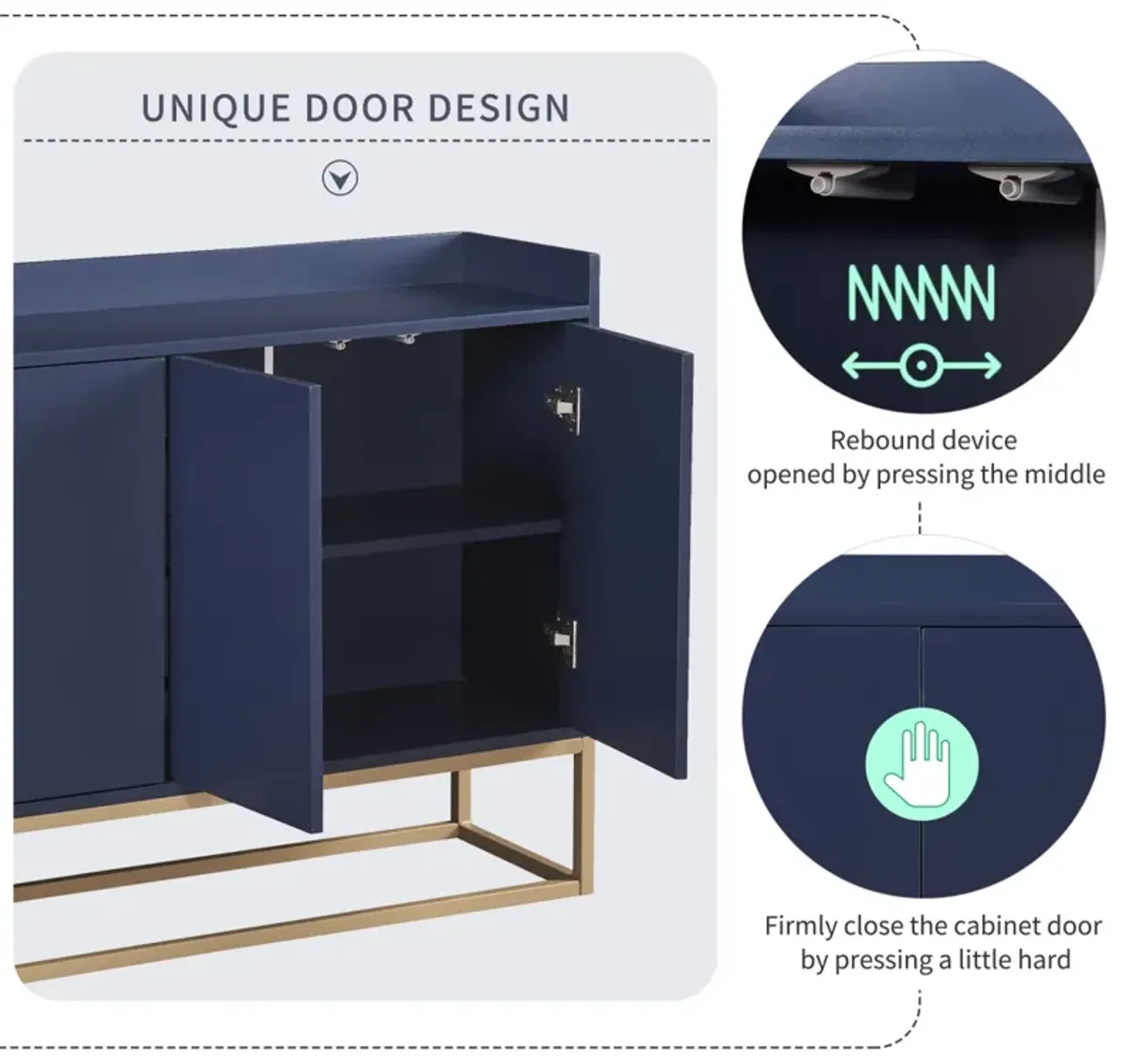 Modern Sideboard Elegant Buffet Cabinet with Large Storage Space