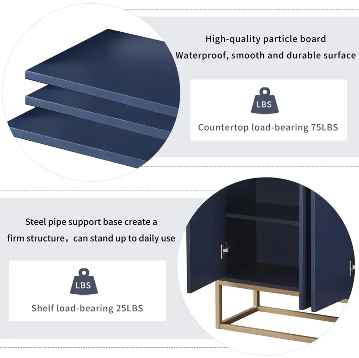 Modern Sideboard Elegant Buffet Cabinet with Large Storage Space