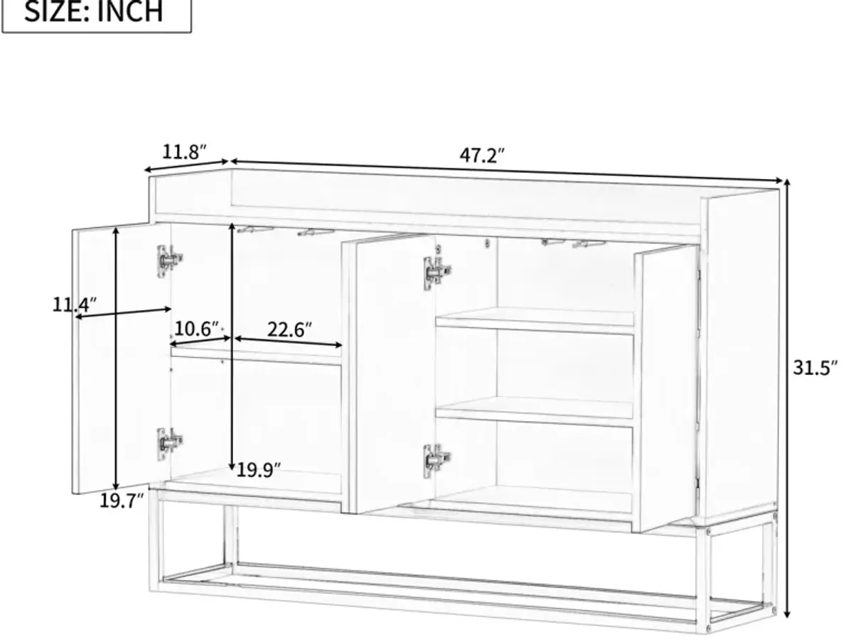 Modern Sideboard Elegant Buffet Cabinet with Large Storage Space