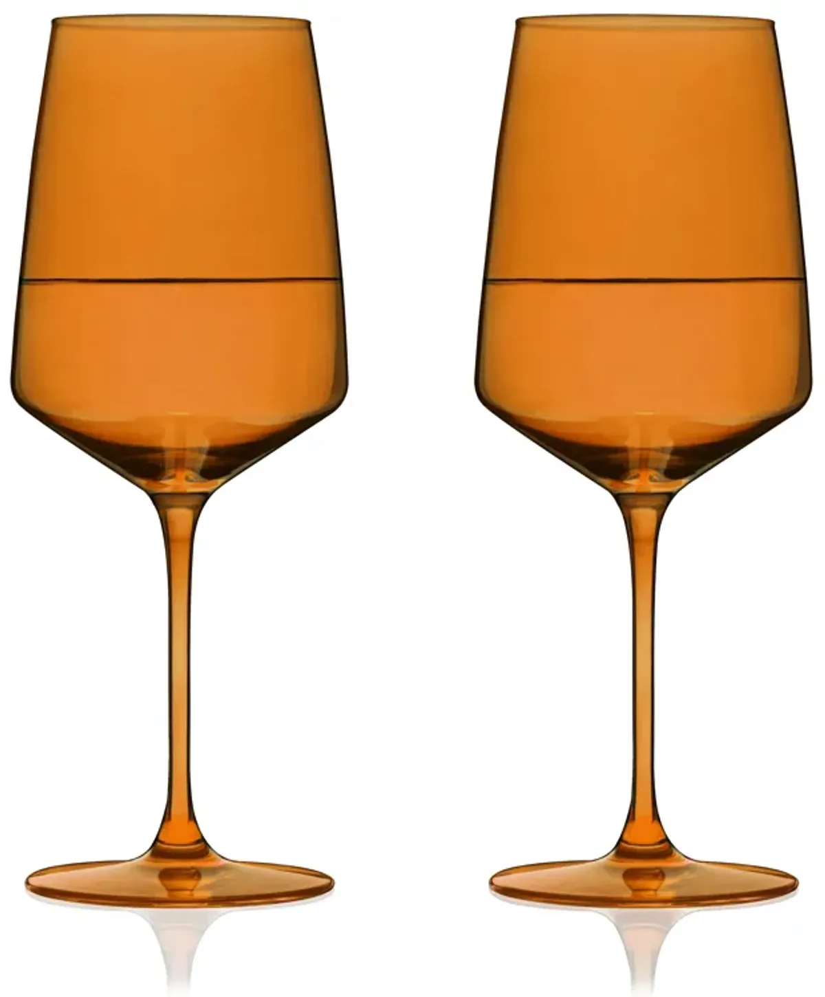 Reserve Nouveau Crystal Wine Glasses in Amber Set of 2