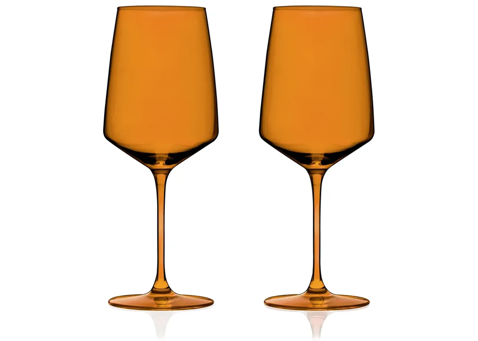 Reserve Nouveau Crystal Wine Glasses in Amber Set of 2