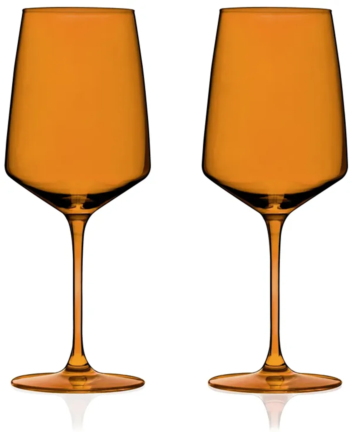 Reserve Nouveau Crystal Wine Glasses in Amber Set of 2