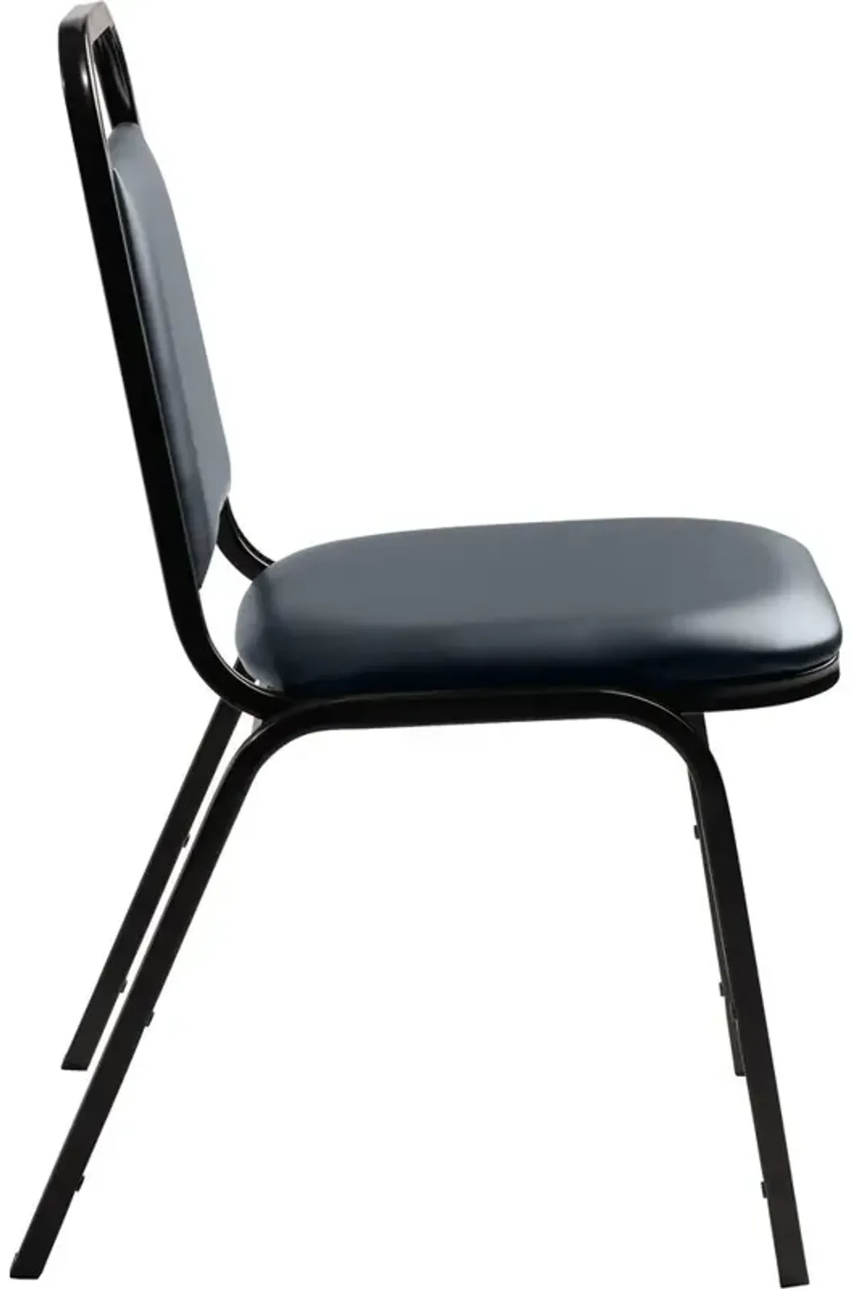 NPS® 9100 Series Vinyl Upholstered Stack Chair, Midnight Blue Seat, Black Sandtex Frame