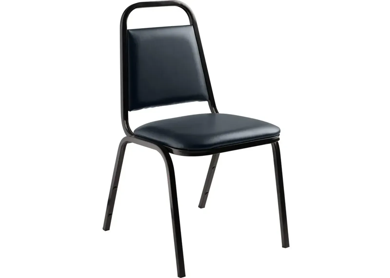 NPS® 9100 Series Vinyl Upholstered Stack Chair, Midnight Blue Seat, Black Sandtex Frame