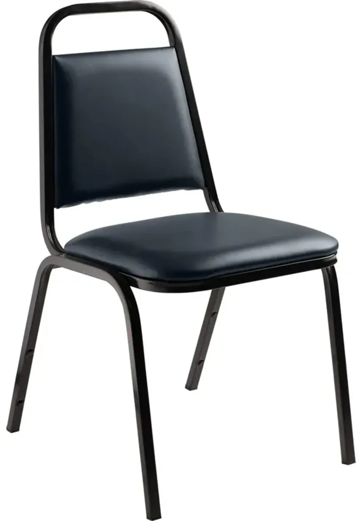 NPS® 9100 Series Vinyl Upholstered Stack Chair, Midnight Blue Seat, Black Sandtex Frame