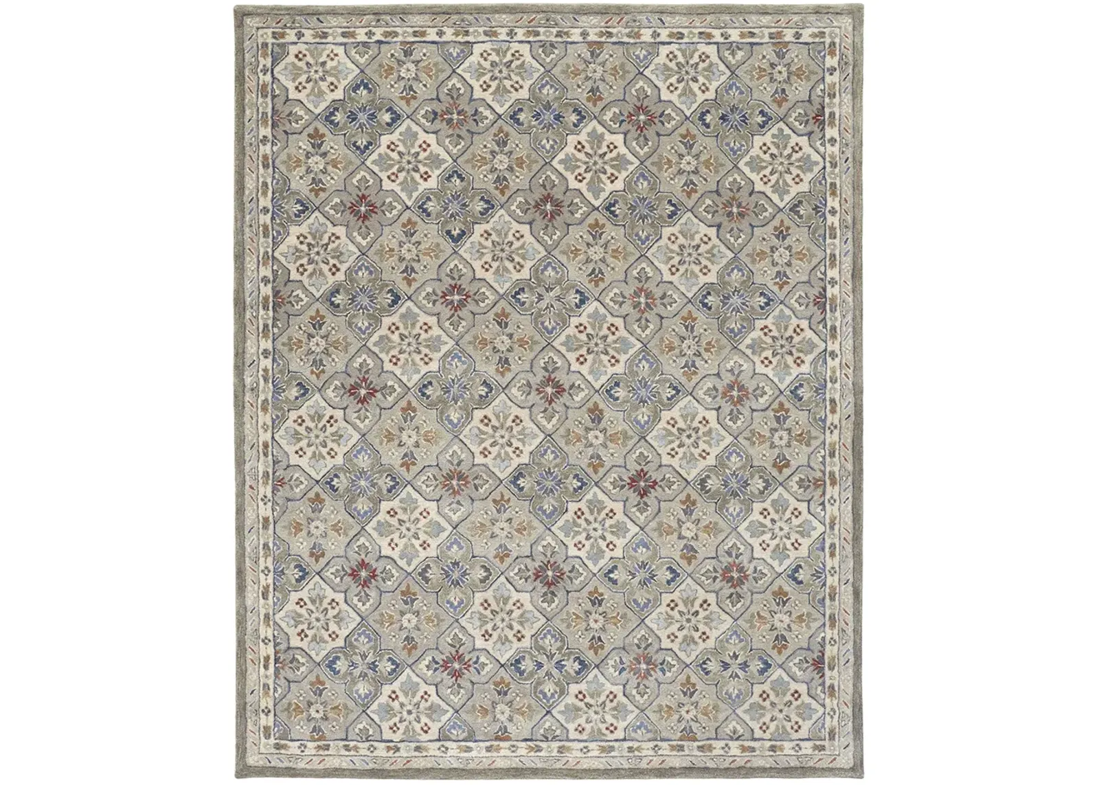 Rylan 8638F Taupe/Ivory/Red 2' x 3' Rug