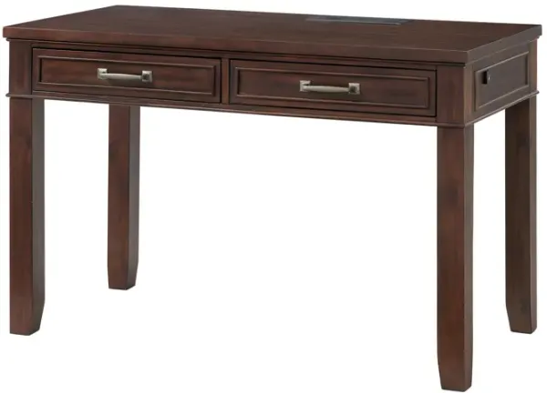 Eloise 48 Inch Office Writing Desk, Fingerprint Lock Drawer, USB Port