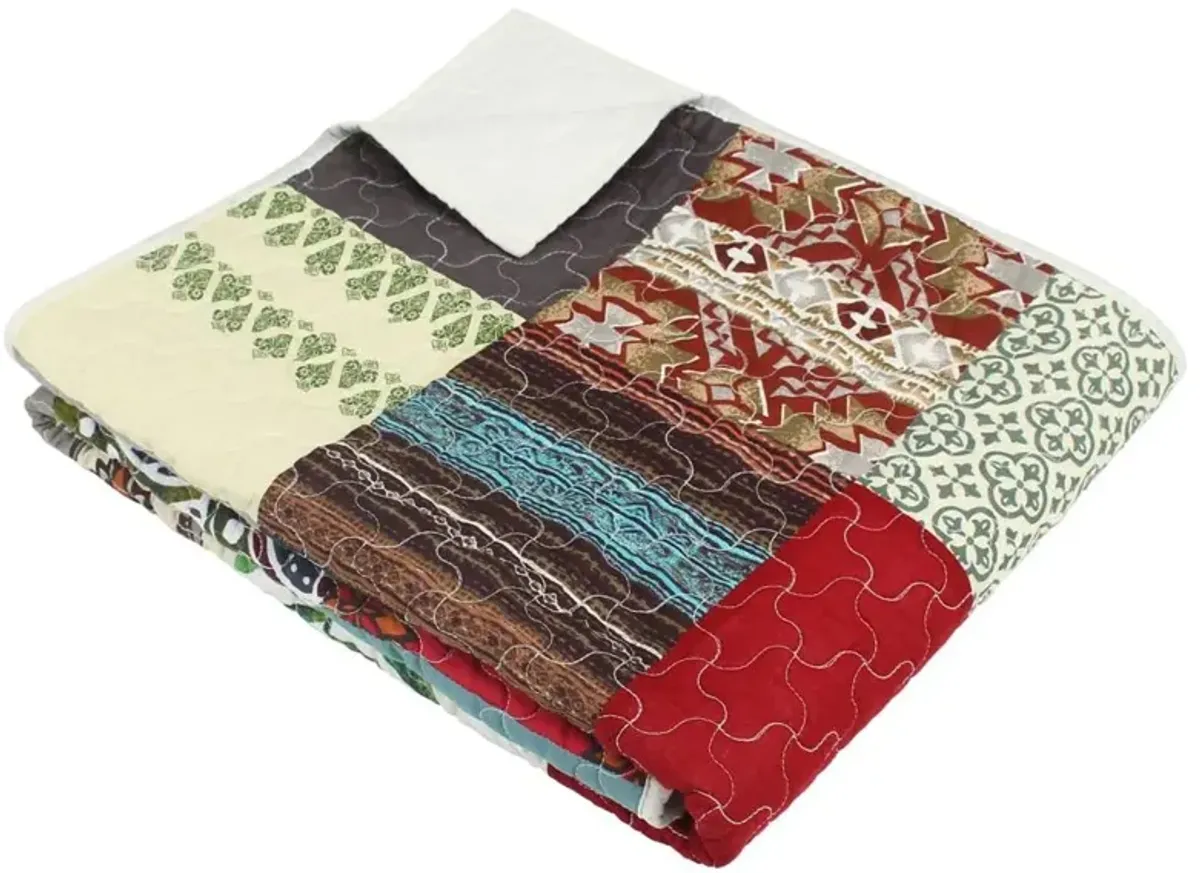 Greenland Home Fashions Renee Upcycle Luxurious Ultra Soft Cotton Throw Blanket Multicolor 50" x 60"